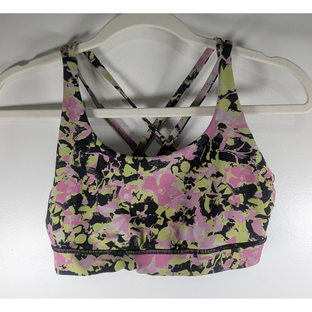 Lululemon Energy Bra Luxtreme Inflect Floral Highlight Yellow Multi Size 6